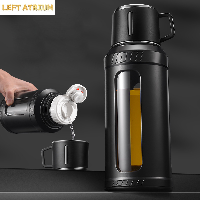 Outdoor Sport Glass Water Bottle - 대용량 2L 유리 물병, 스트레이너 인퓨저