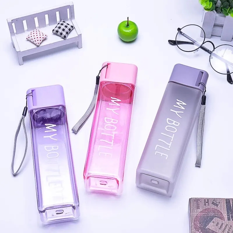 450ml, 1개 투명 사각형 음료 유리잔, 휴대용 물 - Outdoor Sport Glass Water Bottle 리뷰 및 가격