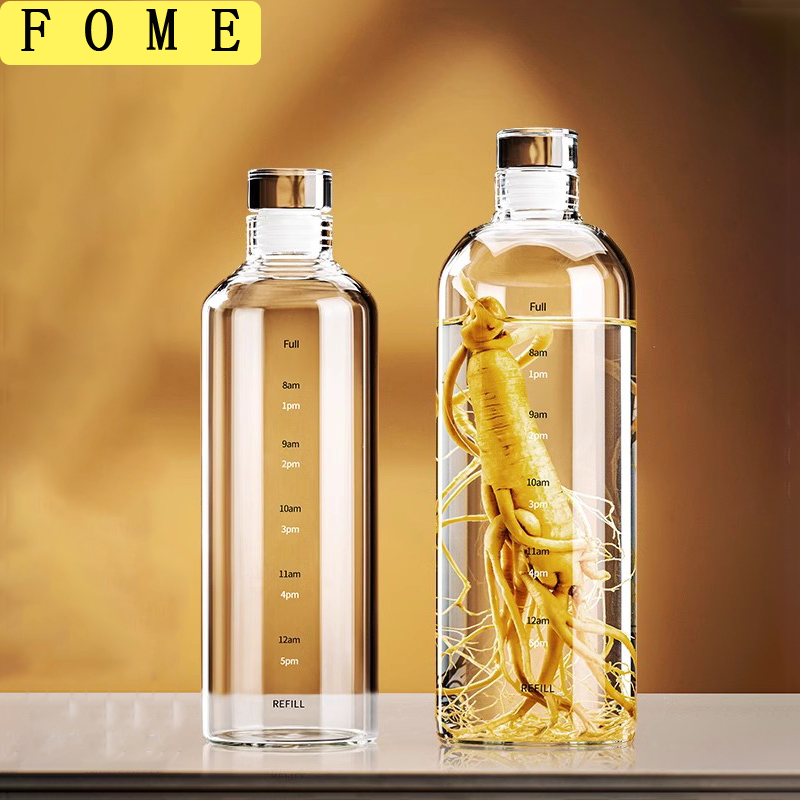 FOME 유리 스포츠 물병 (시간 눈금 포함) 와인 저 - Outdoor Sport Glass Water Bottle 리뷰 및 가격