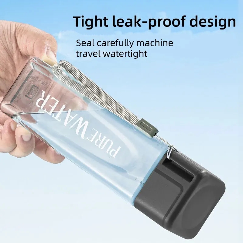 450ml, 1개입 투명 사각 마테 플라스틱 컵, 휴대 - Outdoor Sport Glass Water Bottle 리뷰 및 가격