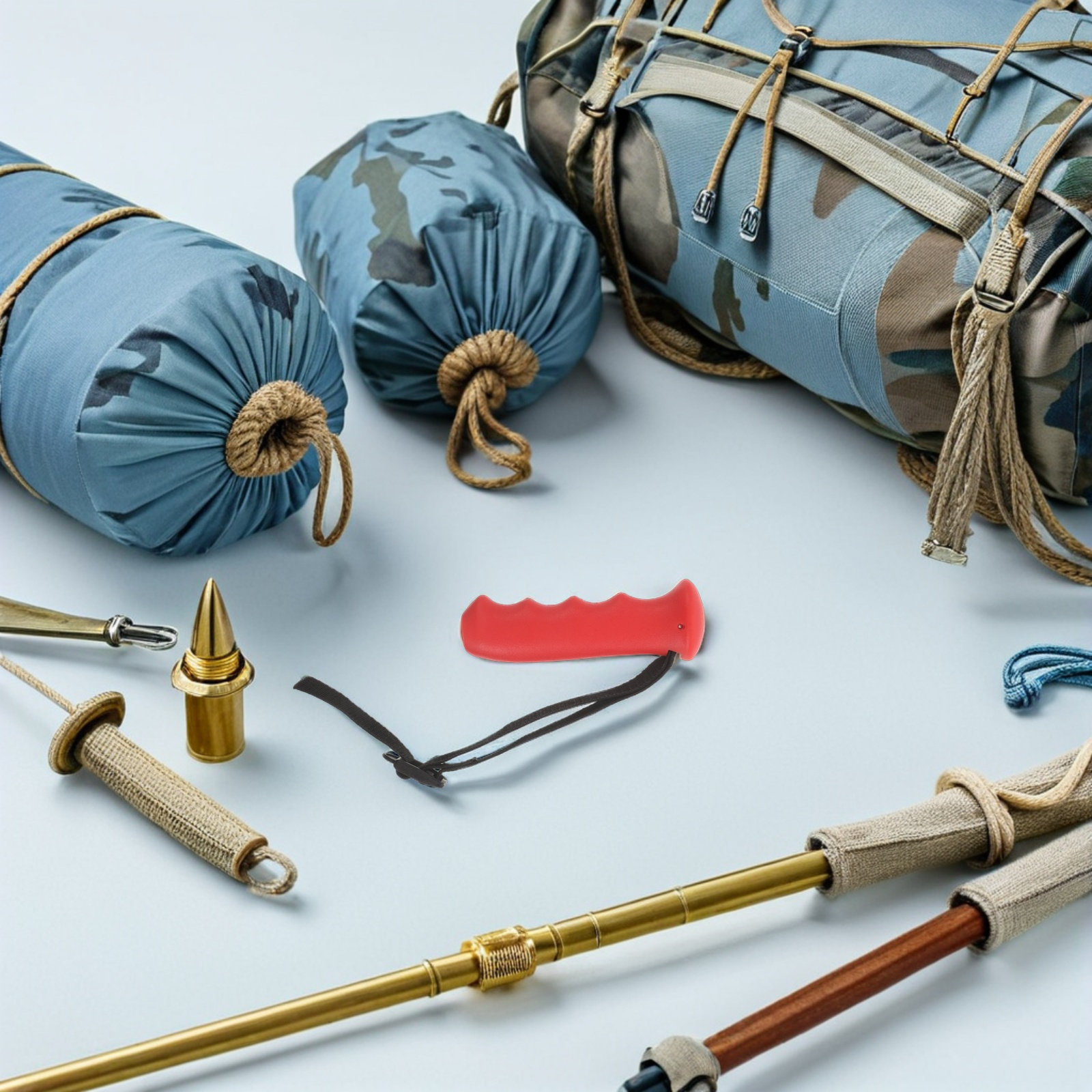 빨간색 지팡이 손잡이 교체용 인체공학적 지팡이 손잡이  - Outdoor Sport Climbing Gear 리뷰 및 가격